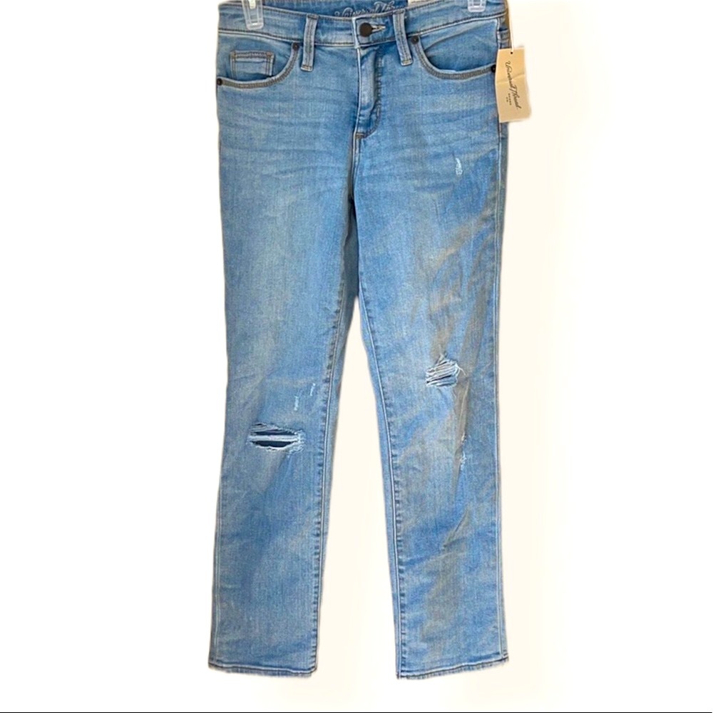 U. THREAD | High Rise Straight Crop Vintage Stretch Light Wash Jeans